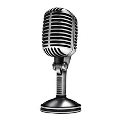 Vintage Silver Microphone Illustration Isolated Background Image