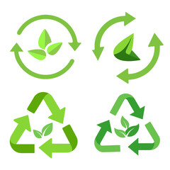 recycle symbol on white background