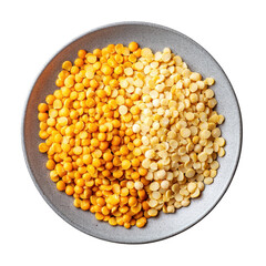 Colorful split peas in a bowl showcasing yellow and white varieties perfect for healthy cooking ideas