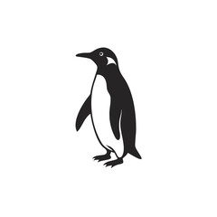 Silhouette of a penguin standing upright