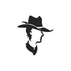 Silhouette of a cowboy wearing a hat