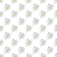 Seamless background, digital floral pattern with watercolor flowers peonies. Repeat fabric wallpaper print texture. Perfectly for wrapped paper, textile, scrapbook.
