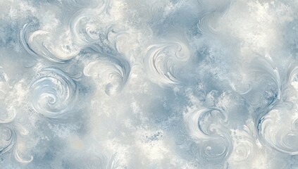Naklejka premium Abstract, swirling, ethereal, light blue, and white pattern