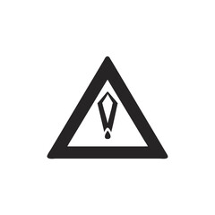 Black triangle with exclamation point icon