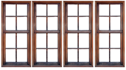 Vintage Wooden Windows Isolated Background