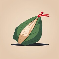 Zongzi, a traditional Chinese rice dumpling made of glutinous rice stuffed with different fillings and wrapped in bamboo leaves.