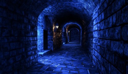 Dark, stone-walled tunnel