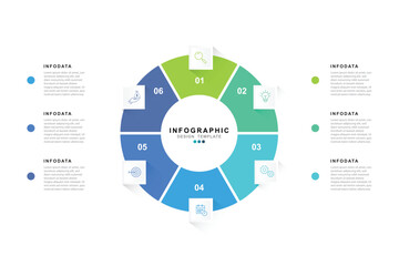 Vector Infographic label design template with icons and 6 options or steps. Can be used for process diagram, presentations