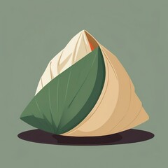 Zongzi, a traditional Chinese rice dumpling made of glutinous rice stuffed with different fillings and wrapped in bamboo leaves.