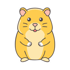 Fototapeta premium Cute hamster cartoon illustration drawing pet rodent animal kawaii design graphic vector art image