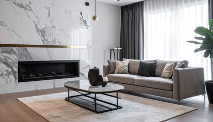 Velvet & Marble- A Modern Luxury Living Room 