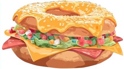 Colorful Cheesy Sandwich
