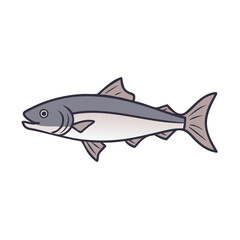 Illustration of a fish drawing salmon trout aquatic animal sea creature ocean life wildlife fishing art