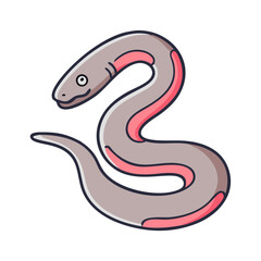 Eel animal aquatic creature marine life sea ocean wildlife fish nature cartoon illustration vector