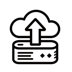 Cloud Upload Icon. This is a clean and modern illustration suitable for use in websites, apps, or other digital media