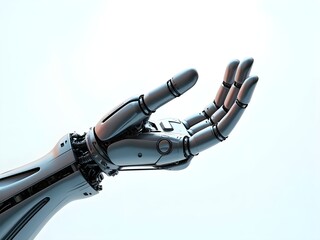 robot hand on white background