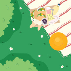 Flat international picnic day illustration