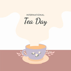 Flat international tea day background