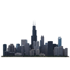 Fototapeta premium Chicago Skyline Silhouette: Cityscape Vector Illustration