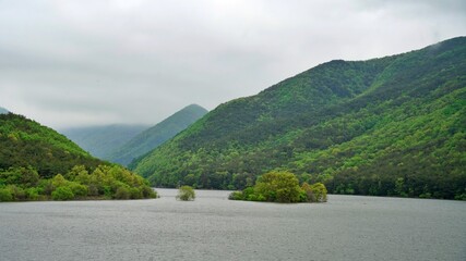 Fototapeta premium Spring scenery of Unmun Dam in Korea