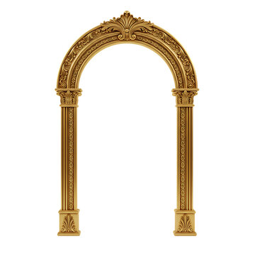 Ornate Golden Arch: Architectural Design Image