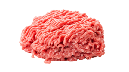 Fresh raw minced beef from cow isolated on transparent background