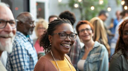 Obraz premium Crowd gathered for a community event