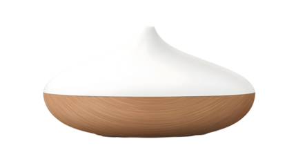White Teardrop Shaped Diffuser With Light Wood Base - Isolated On Transparent Background
