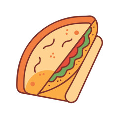 Delicious sandwich with fresh ingredients vector illustration food gourmet tasty meal lunch diet snack bread fastfood