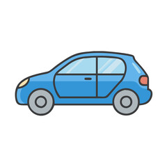 Stock illustration of a blue hatchback car vehicle automobile transportation design vector art