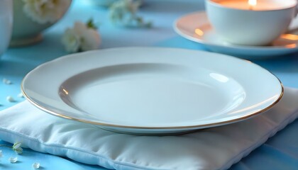white plate on a white background