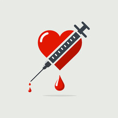 Medical Injection and Heart Concept