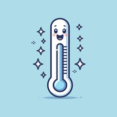 Cute Cartoon Thermometer with Low Temperature
