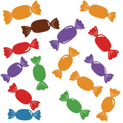 Candy icon set. Line and glyph candy sweet. Lollipop symbol