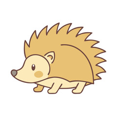 Illustration of a cute hedgehog, cartoon hedgehog, animal, nature, wildlife, forest creature, spiny mammal