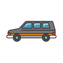 Fototapeta premium Illustration of gray minivan vehicle transport automobile car van auto driving travel design