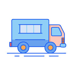Fototapeta premium Illustration of delivery truck vector graphic design for logistics and transportation theme concept