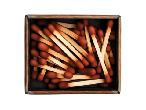 Wooden Matchbox Filled With Matches Isolated Transparent Background Illustration