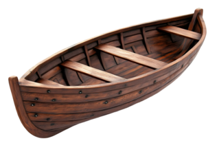 Wooden Rowboat Illustration Isolated Background