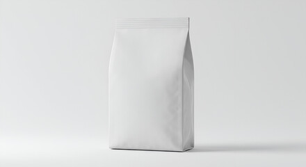 Blank white food packaging bag