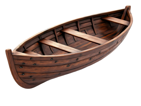 Wooden Rowboat Illustration Isolated Background