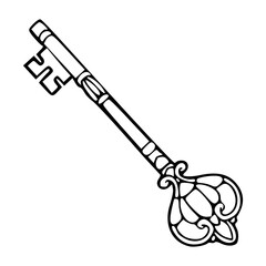 ornate vintage key vector illustration