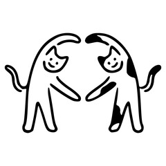 cartoon cats engaging vector design