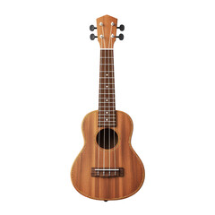 Fototapeta premium Beautiful wooden ukulele from tropical woods showcasing craftsmanship in music instrument design