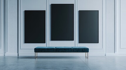 Empty art gallery setting