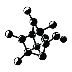 Obraz premium Molecular model kit Silhouette, Vector, Icon, Logo, White Background.