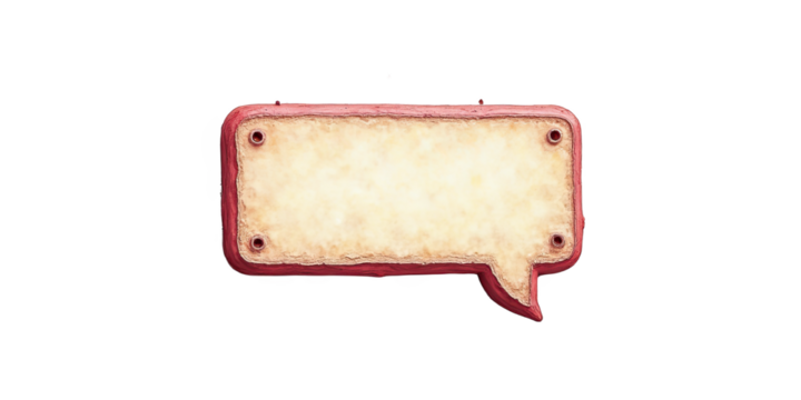 Rustic Speech Bubble Blank Sign - Vintage/Retro