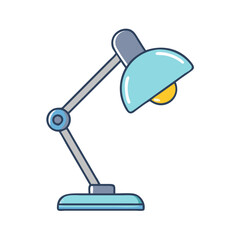 Illustration of blue desk lamp study light office lamp reading lamp task lamp adjustable lamp modern lamp