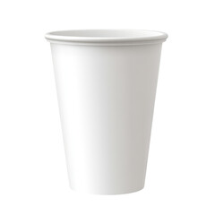 Simple white paper cup placed on a table against a plain background in a casual setting during the afternoon