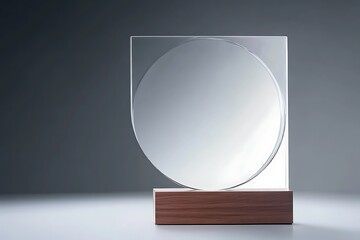 Dual-sided mirror reflecting success and aspirations in a creative setting. 